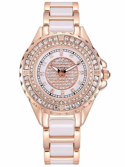 Women Ceramic Shiny Diamonds Watch, New Fashion Crystal Watches