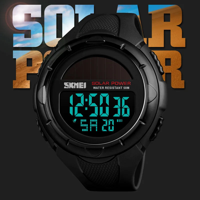 SKMEI 1405 Solar-Powered Men's Digital Sports Watch