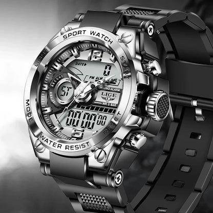 LIGE Digital Men Military Watch Waterproof