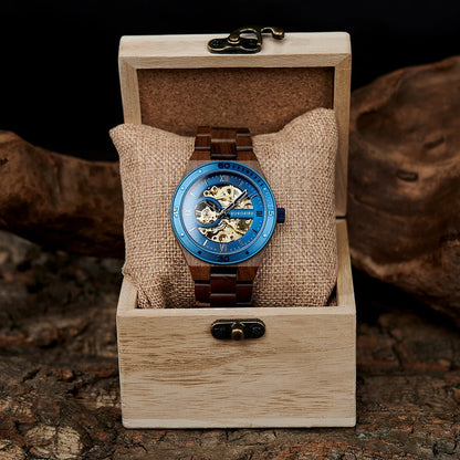 BOBO BIRD Luxury Wooden Hollow Mechanical Watch