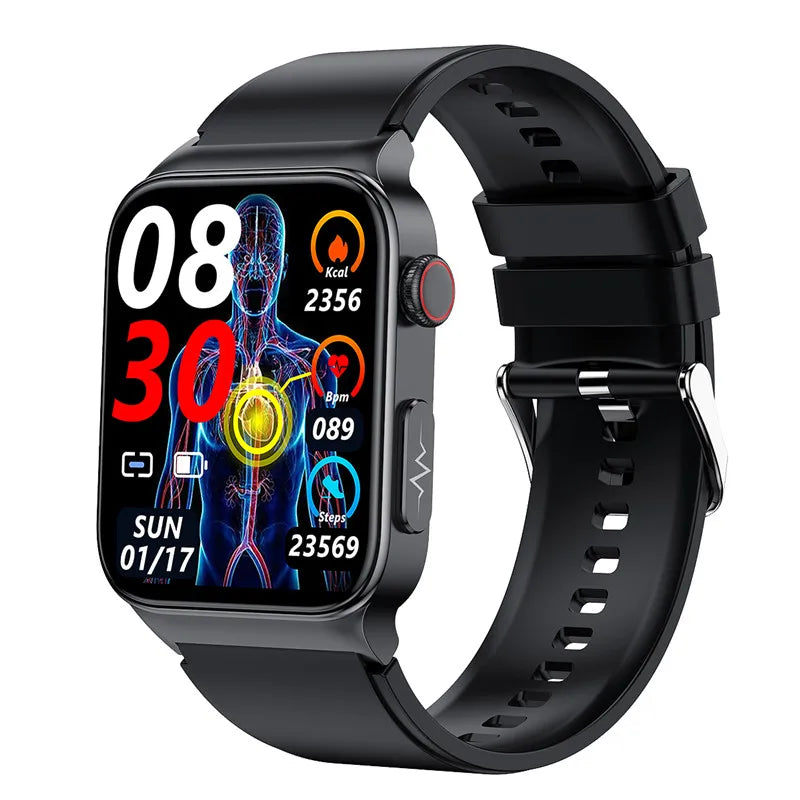 E500 Blood Glucose Smart Watch ECG+PPG Heart Rate Blood Pressure Health Watches IP68 Waterproof Smartwatch