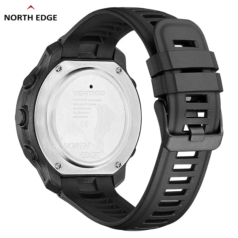 NORTH EDGE VERTICO Men's Digital Watch Carbon Fiber Case For Man Sports Running Swimming WR50M Watch Altimeter Barometer Compass