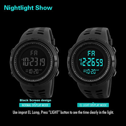 YIKAZE Multifunction Men's Waterproof Digital Watches