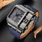 Oulm Rectangle Men’s Watch – Bold Design, Black Strap