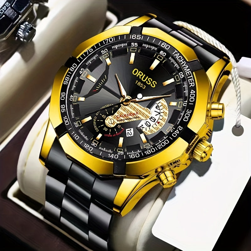 Genuine Domineering Business Sports Watch for Men – High-Grade, Luminous, with Double Calendar