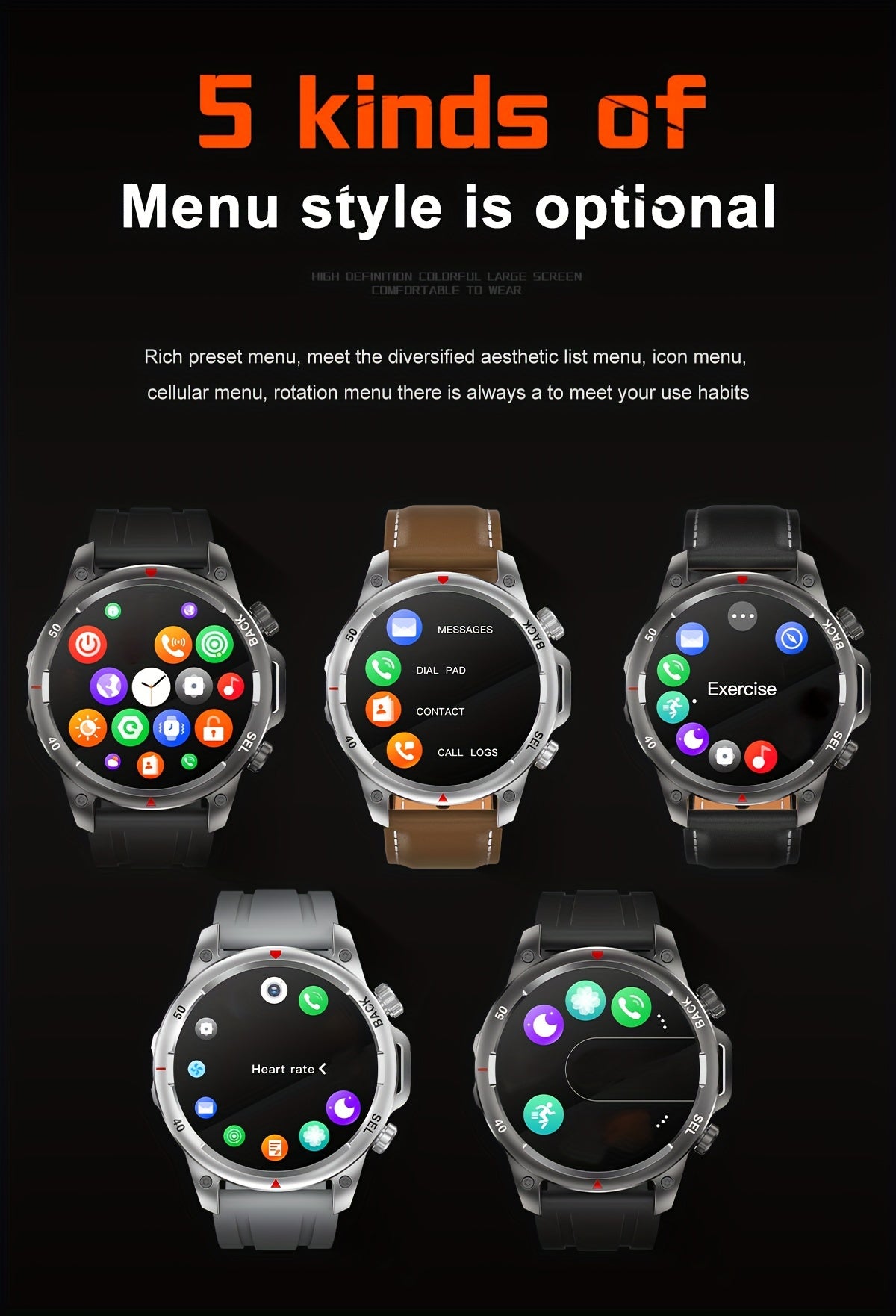 2024 High-Definition GPS Smart Watch for Men - LED Illuminated 360*360 HD Screen, AI Voice Assistant, Wireless Calling, NFC, Compass, Sport Fitness Tracker - Perfect Father's Day Gift or Stylish Accessory