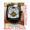 Durable men's wristwatch by Alcom Distribution with black leather strap and intricate white dial design