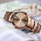 Alcom Distribution rose gold fashionable waterproof watch with diamond markers and date display