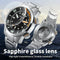 BERNY automatic watch with stainless steel band and sapphire glass lens showing front and back views