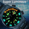 BERNY automatic watch with super luminous dial for easy reading underwater and in low light