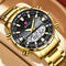 Prestige golden watch for men by Alcom Distribution with black dial and digital display 