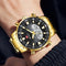 Prestige golden watch for men by Alcom Distribution with black dial and digital display