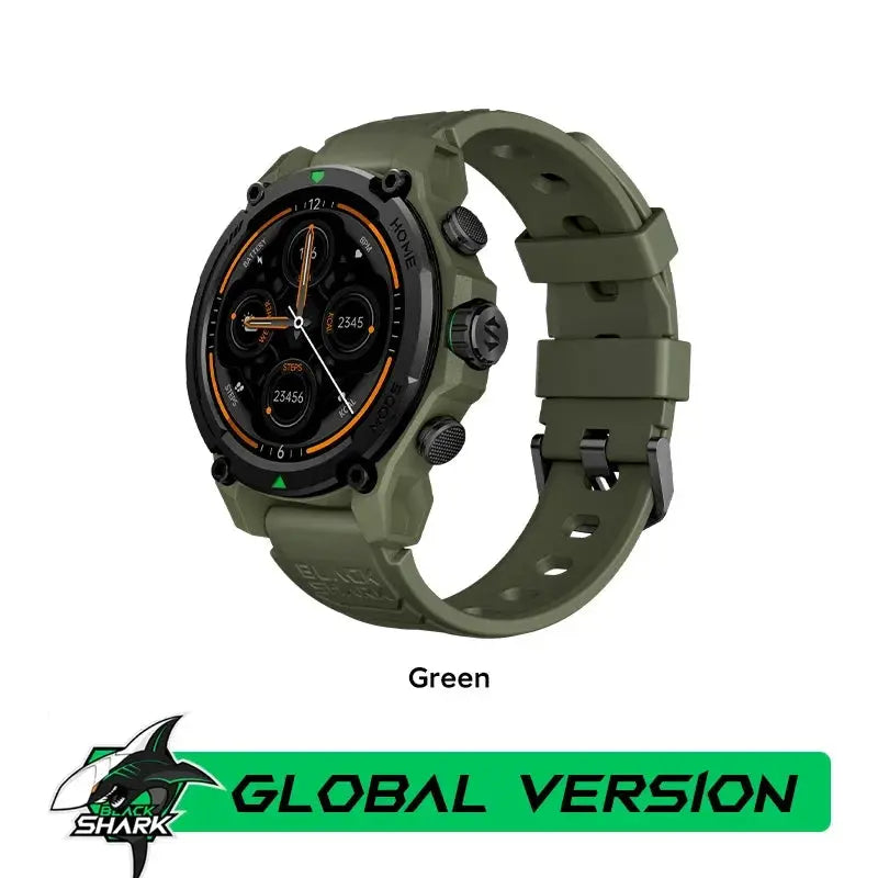 Green rugged outdoor smartwatch 21-day battery with durable design from Alcom Distribution