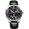 CARNIVAL men's automatic watch stainless steel case black sunburst dial red seconds hand black leather strap