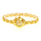 Gold bracelet watch for women with heart-shaped links and a round gold dial by Alcom Distribution