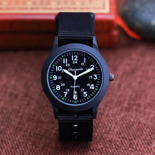 Alcom Distribution kids waterproof watch with black strap and clear numeric dial