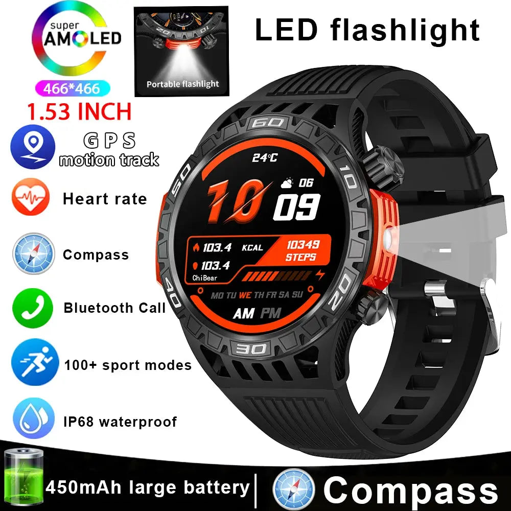 Alcom Distribution fitness tracker with Bluetooth black smartwatch showing steps and heart rate