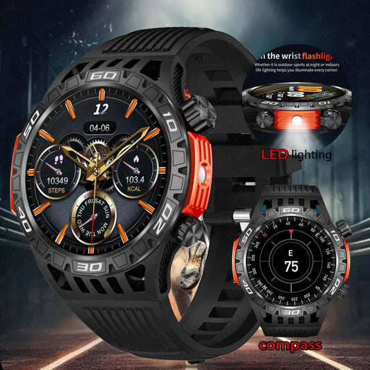 Alcom Distribution fitness tracker with Bluetooth featuring LED lighting, compass, and step and calorie monitoring