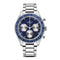 Corgeut black dial stainless steel watch with three subdials and tachymeter for precise timing