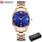 CURREN gold bracelet watch with blue dial and Roman numerals by Alcom Distribution