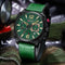 CURREN men's chronograph watch with green dial and green leather strap by Alcom Distribution