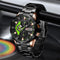 CURREN stainless steel watch with black and green chronograph dial and metal bracelet strap