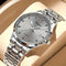 Alcom Distribution men's automatic business watch with silver dial and stainless steel bracelet