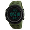 Alcom Distribution digital sports watch waterproof with green silicone band and black bezel