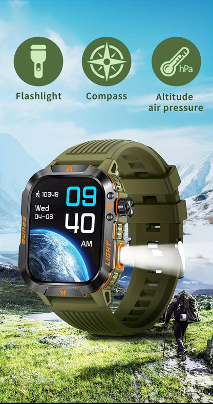 2024 Advanced Smart Fitness Watch - Activity & Fitness Tracker with 100+ Sports Modes, LED Altimeter, Barometer, 600mAh Battery, Multimedia Message Viewing, Weather Forecast, Pedometer, and Heart Rate Monitor for Android iPho