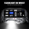 Alcom Distribution 3ATM waterproof fitness watch with built-in flashlight on wrist for hands-free lighting