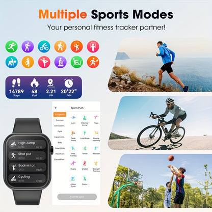 Advanced Smartwatch Pro - 1.85-inch HD Display, Wireless Calling, Multiple Sports Modes, 100+ Exercise Methods, Fitness Tracker, Heart Rate Monitor, and Sleep Quality Tracker