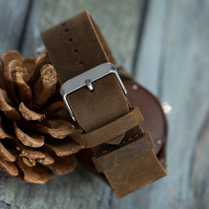 Natural Walnut Wood Men's Belt Wrist Watch: The Perfect Gift for Him