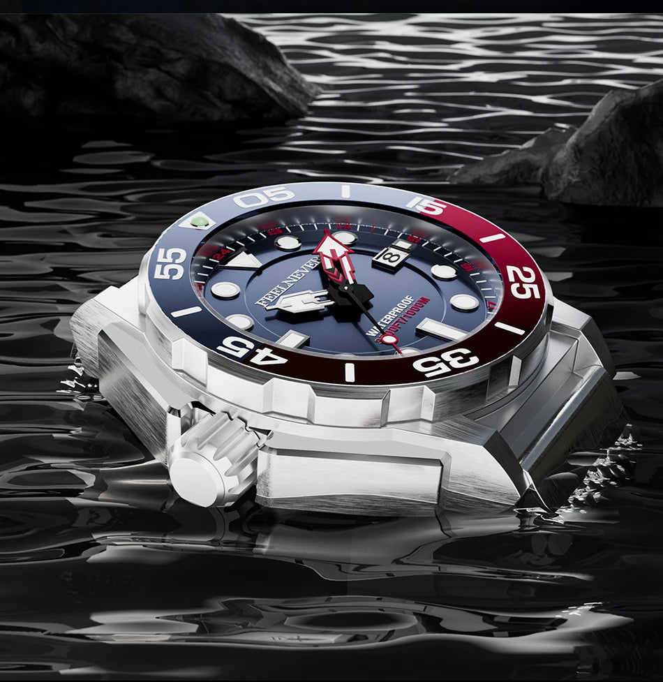 Alcom 1000m water resistant watch with a bold design and luminous features for diving enthusiasts