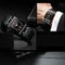 Alcom Distribution black rectangular watch with rose gold dial accents on metal bracelet luxury men's quartz watch