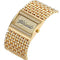 Alcom Distribution gold jeweled bracelet quartz analog women's watch with rectangular crystal studded dial