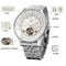 Alcom Distribution JARAGAR mechanical watch silver stainless steel tourbillon window date week month subdials