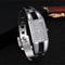 Alcom Distribution silver rectangular dial luxury women's bracelet watch with polished stainless steel bangle