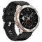 KOSPET Tank T3 Ultra smartwatch with black silicone strap and silver bezel showing step counter