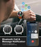 LIGE tactical smartwatch by Alcom Distribution displaying Bluetooth call and message notifications with icons and phone call interface