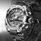 LIGE waterproof military watch with silver case and black strap by Alcom Distribution