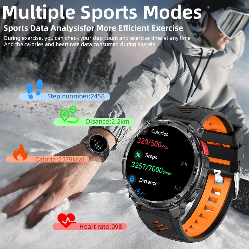 LIGE waterproof smartwatch IP68 with multiple sports modes and fitness tracking features