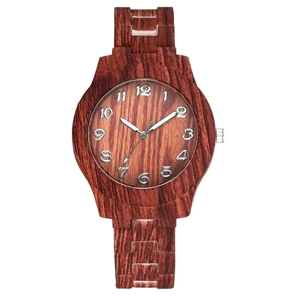 Luxury wood grain watch by Alcom Distribution with wooden band and round analog dial