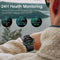 Alcom Distribution MEVADEN smart watch fitness tracker on wrist displaying 24H health monitoring metrics outdoors