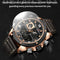 Alcom Distribution luminous sports watch for men with brown leather strap and rose gold case