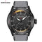 NORTH EDGE solar watch with black dial and gray fabric strap featuring world time cities