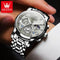 OLEVS classic multifunctional watches with silver dial and stainless steel band by Alcom Distribution