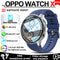 OPPO Watch X AMOLED smartwatch with 1.43-inch HD AMOLED screen and blue strap by Alcom Distribution