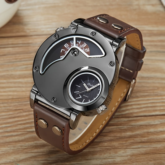 Alcom Distribution stylish travel watches for men with unique dial design and brown leather strap