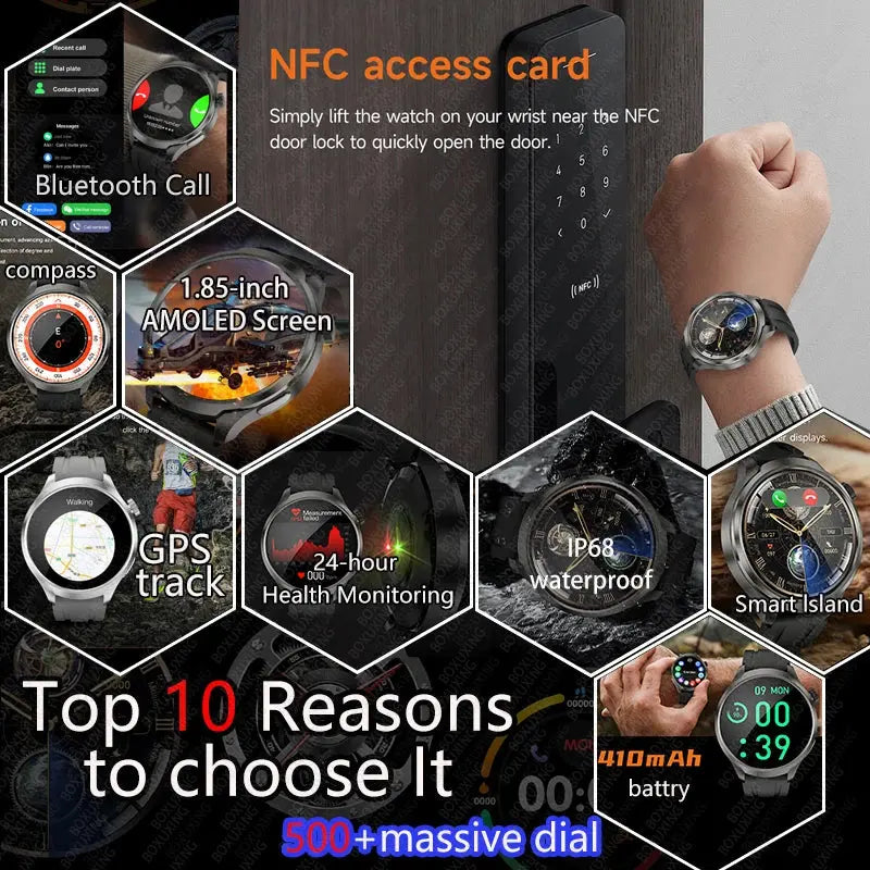 Alcom Distribution outdoor GPS smartwatch with AMOLED screen health monitoring and waterproof design