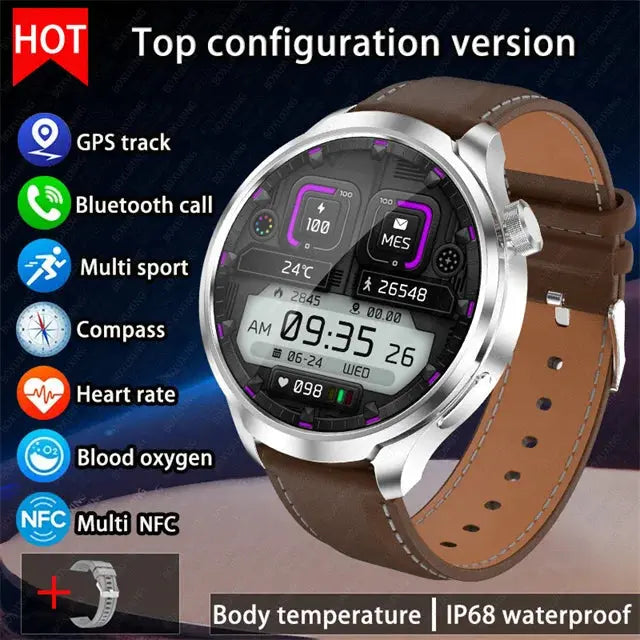 Alcom Distribution outdoor GPS smartwatch with GPS track, Bluetooth call, heart rate, and blood oxygen monitoring